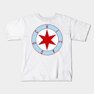 Chicago Flag Star Decal Kids T-Shirt